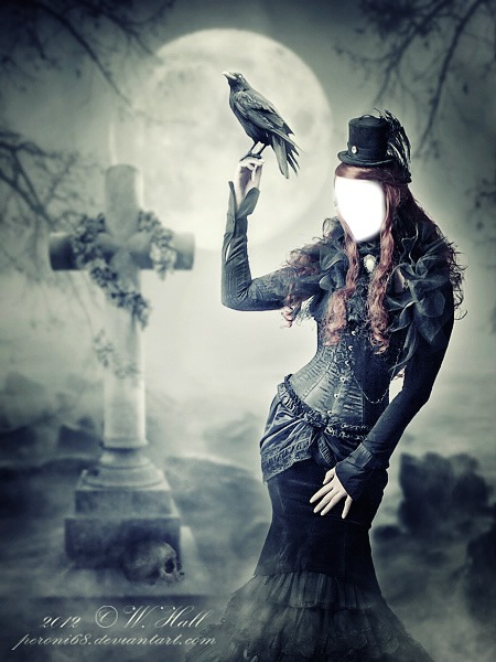 femme gothique Фотомонтажа