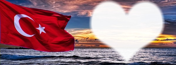 türk bayrağı kalp Photo frame effect