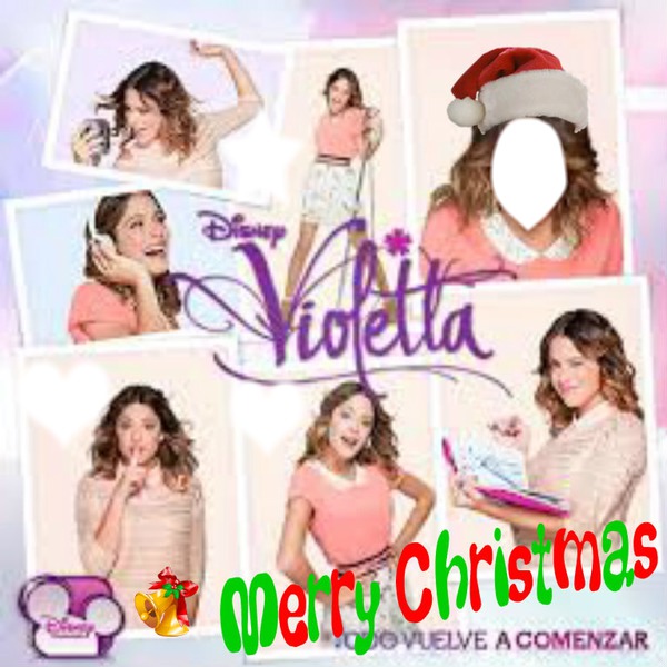 Merry Christmas te desea violetta Photo frame effect