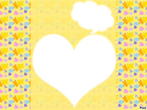 un corazon amarillo Photo frame effect