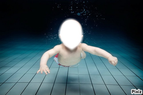 bébé nageaur Photomontage