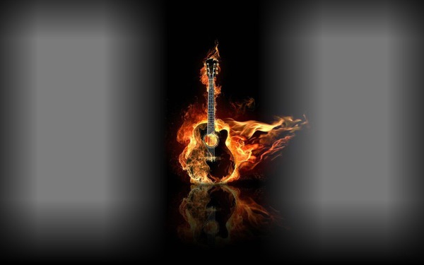 brennende gitarre Fotomontage