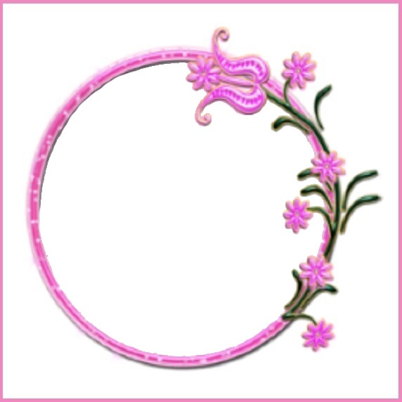 cirulo y flores rosadas. Photomontage