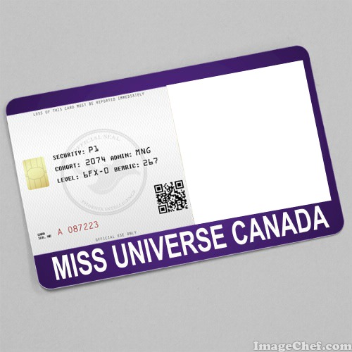 Miss Universe Canada Card Photo frame effect