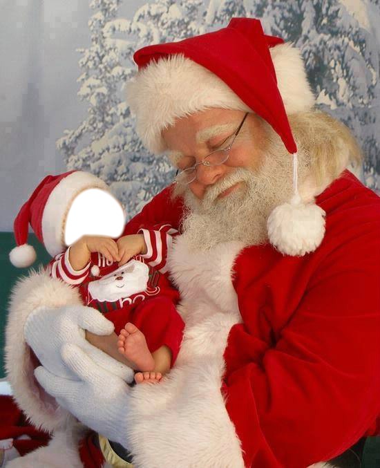 bébé et Père Noël Valokuvamontaasi
