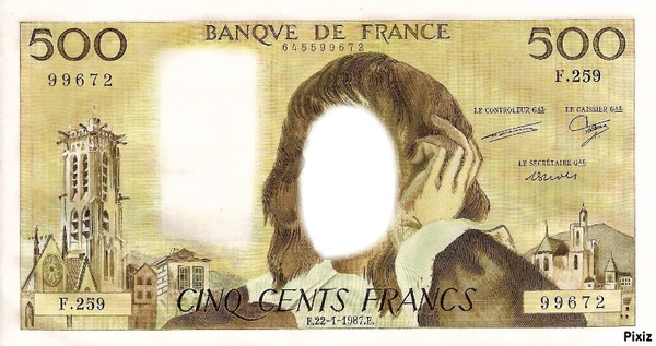 Un Pascal de 500 francs Photomontage
