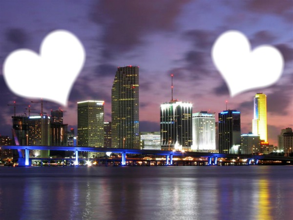 Miami nuit Photo frame effect