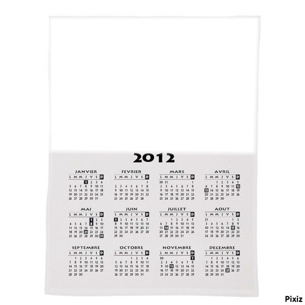 calendrier 2012 Valokuvamontaasi