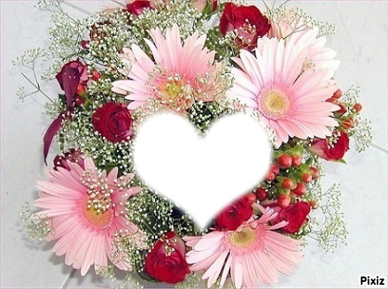 bouquet romantique! Photo frame effect