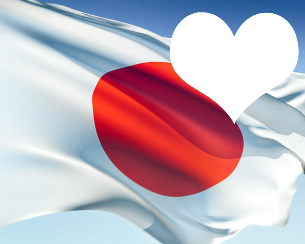 Japan flag flying Fotomontáž