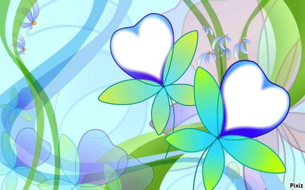 Flores Azuis Fotomontagem