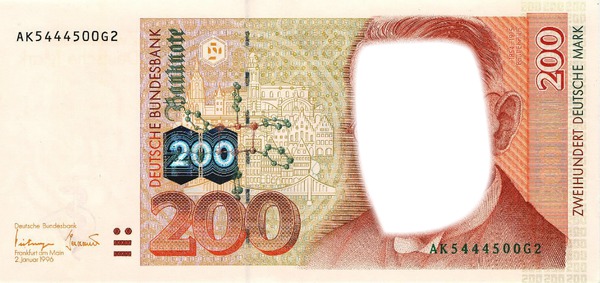 200 Deutsche Mark Fotomontage