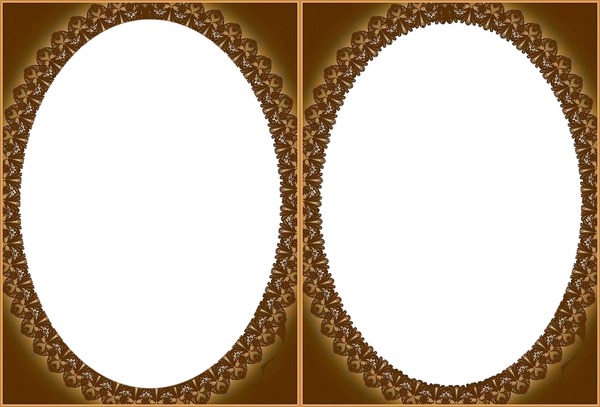 2 cadres oval Frame Photo frame effect