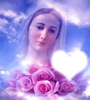 Vierge Marie et roses Fotomontažas