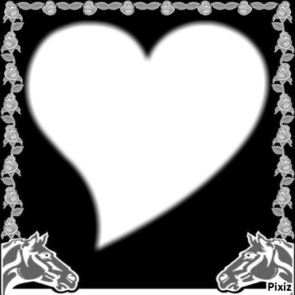coeur avec des chevaux Valokuvamontaasi