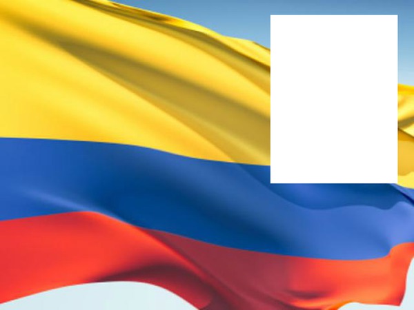 Colombia flag flying Photo frame effect