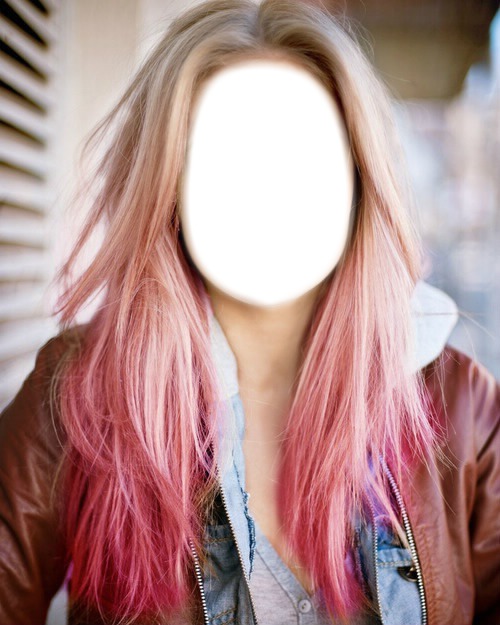 blonde pink hair Photo frame effect