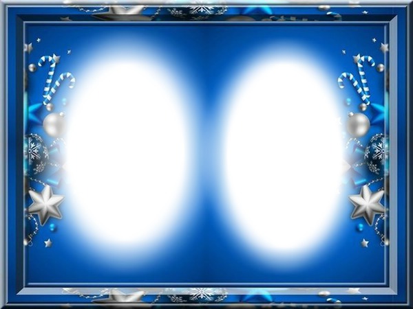 Cadre bleu de noël Photo frame effect