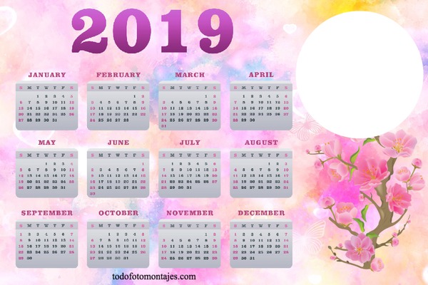calendario 2019 フォトモンタージュ