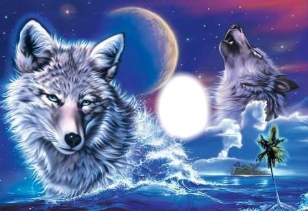 loup avec the wolf Valokuvamontaasi