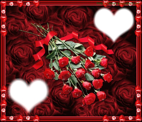 Bouquet de roses rouges Фотомонтаж
