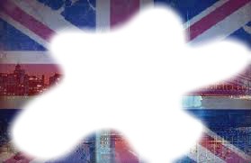 fondue drapeau U.K et U.S.A フォトモンタージュ