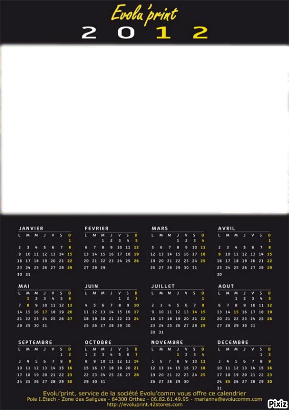 calendrier 2012 Fotomontasje