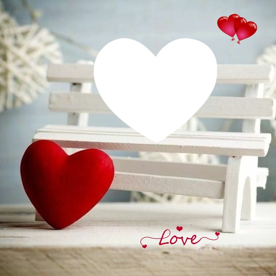 Love, corazón, banco, 1  foto Fotomontagem