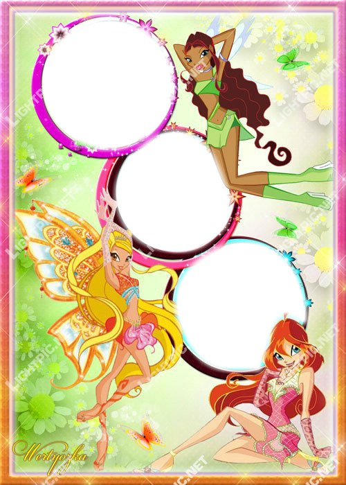 winx bloom,stella and layla Photo frame effect