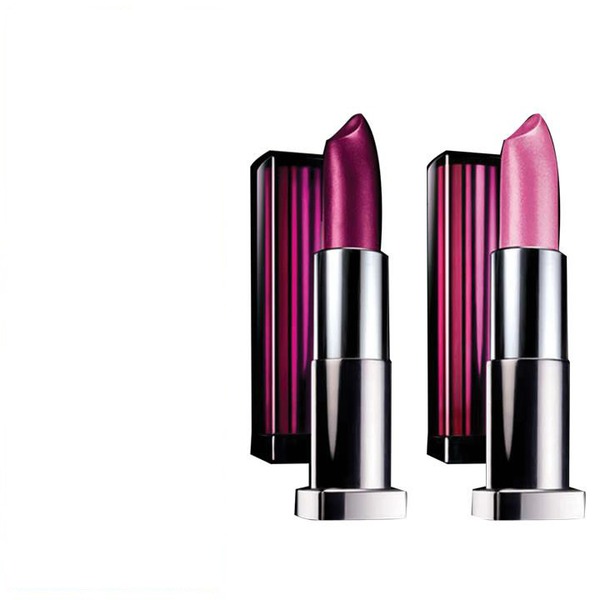 Maybelline Color Sensational Lipstick Purple and Pink Fotomontage