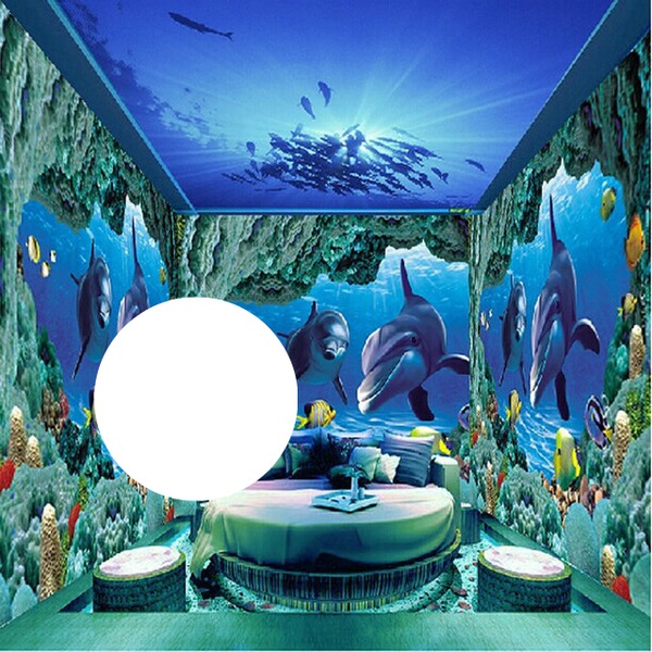 3d wall-dolphins-wedding-hdh Montage photo