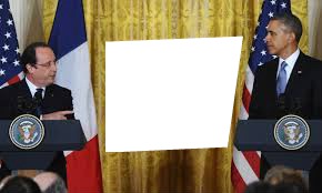François Hollande et Barack Obama Photo frame effect