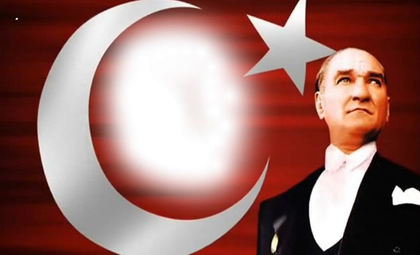 Atatürk ve Türk bayrağı Fotomontāža