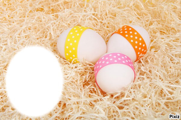 huevos coloridos Photo frame effect