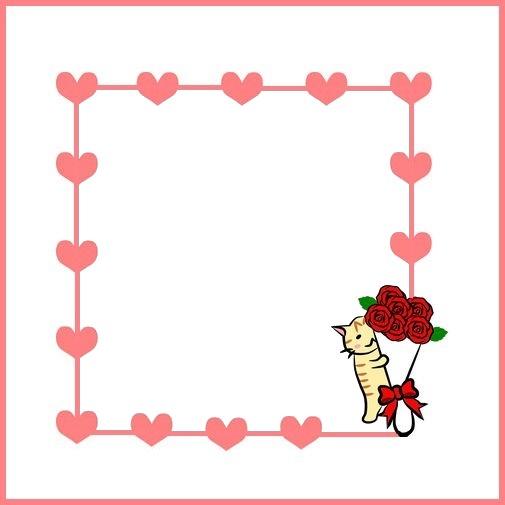 gatito con ramo de rosas rojas. Фотомонтаж