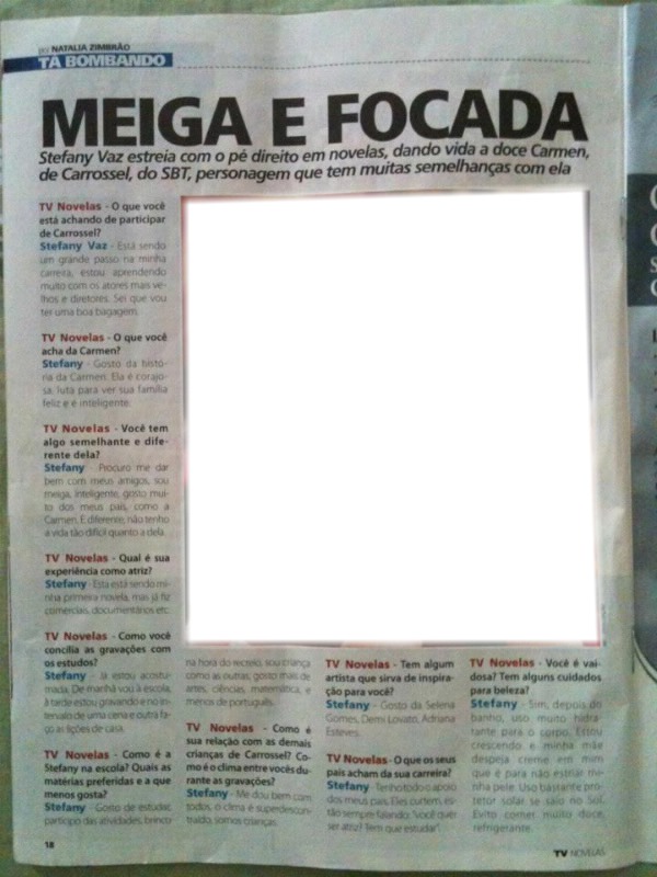 Jornal com nome da Stefany Vaz Fotoğraf editörü