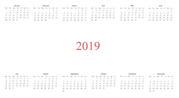 ''2019'' calendar Valokuvamontaasi