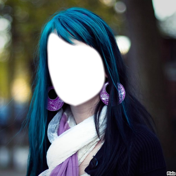 cheveux bleu Fotomontáž