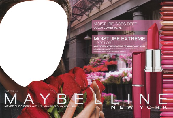 Maybelline Moisture Extreme Lipstick Advertising Fotomontáž
