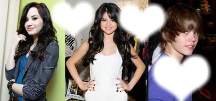 demi lovato, selena gomez et justin bieber Photomontage