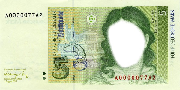 5 Deutsche Mark Φωτομοντάζ