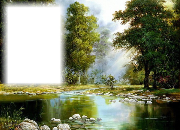 Paysage-rivière-forêt Photo frame effect
