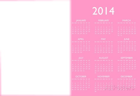 calendar 2014 Photo frame effect