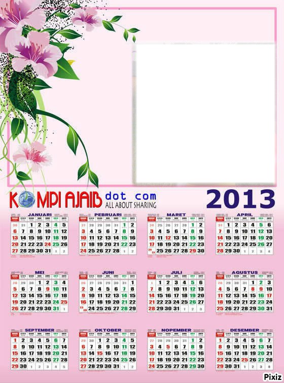 calendrier 2013 Fotomontaż