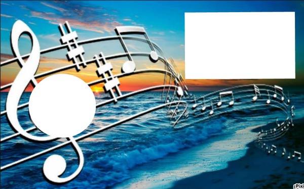 Musica notes Ocean Montaje fotografico