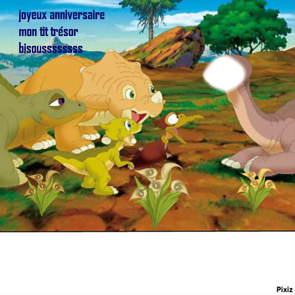 dinosaure joyeux anniversaire Fotomontažas
