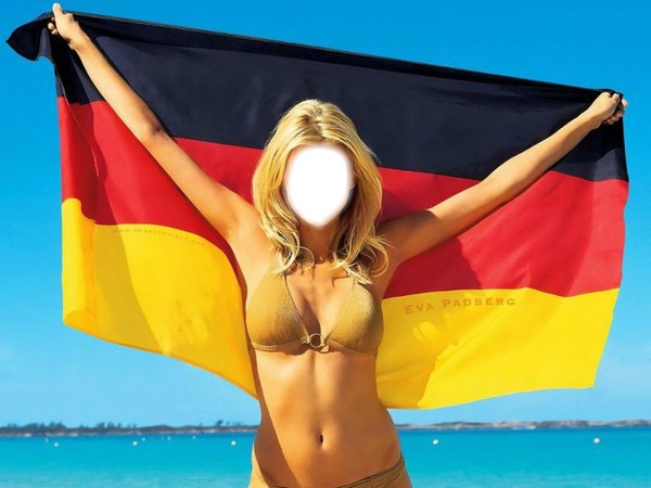 Germany flag girl Фотомонтажа