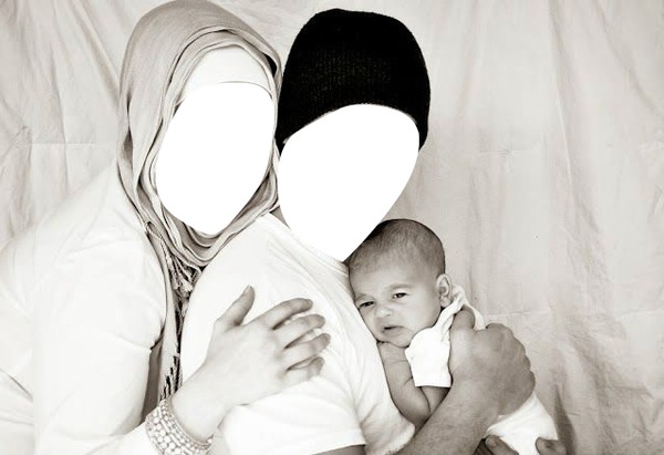 Muslim couple Photo frame effect