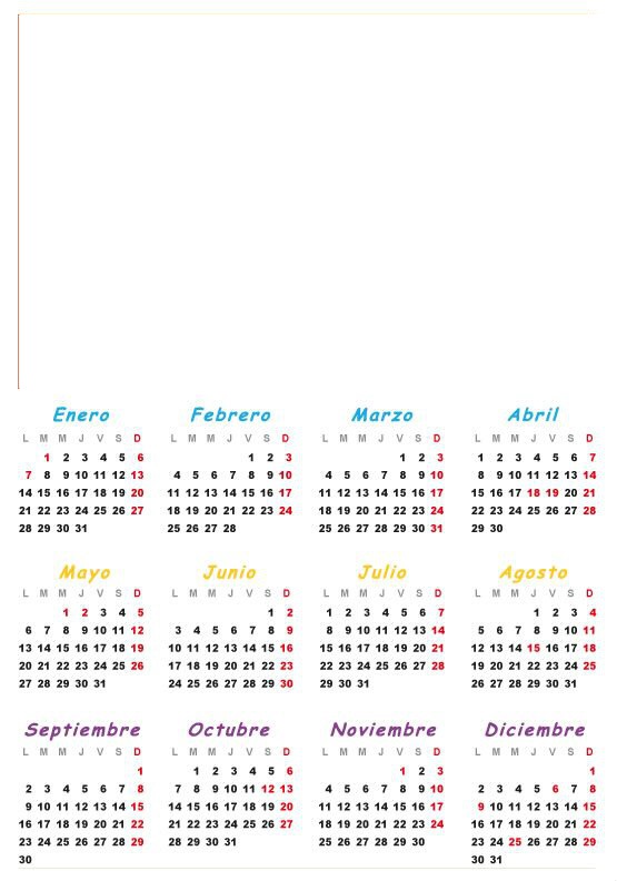 calendario 2019 Montaje fotografico