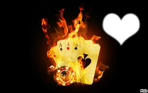 poker de feu Photo frame effect